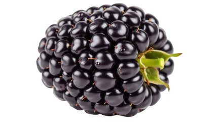Fresh ripe blackberry isolated PNG, juicy dark purple fruit on transparent background for healthy...