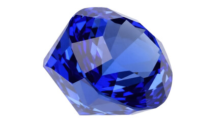 Deep blue sapphire gemstone isolated PNG, precious stone for jewelry design and luxury goods, on transparent background