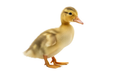 Adorable yellow duckling PNG isolated on transparent background, cute baby duck for springtime and farm animal themes