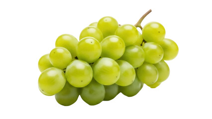 Fresh green Shine Muscat grapes PNG isolated on transparent background, healthy fruit for snack and dessert