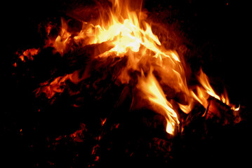 fire in the fireplace