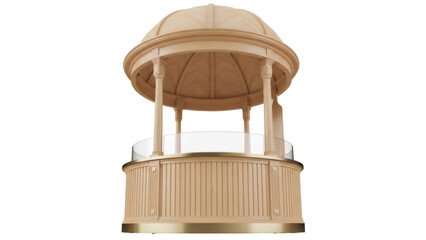 Elegant gazebo PNG isolated on transparent background, architectural structure with dome roof and columns for garden design and outdoor events