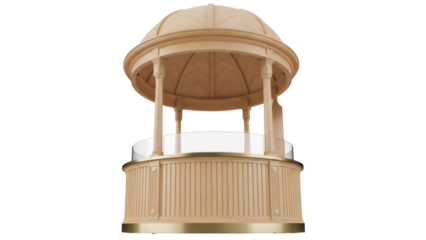 Elegant gazebo PNG isolated on transparent background, architectural structure with dome roof and columns for garden design and outdoor events