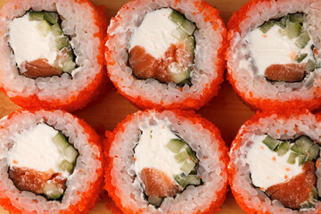 Vibrant sushi rolls showcase bold flavors and fresh ingredients