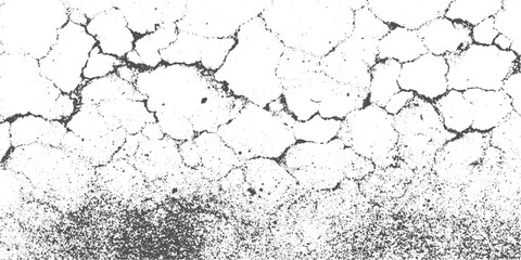 Cracked dry earth surface with granular texture and dark fissures abstract background black broken chalk