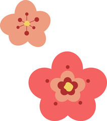 Illustration of Two Plum Blossoms