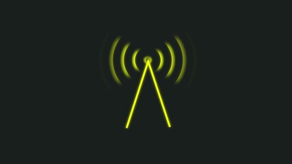Technology wireless signal icon animation. Radio waves tower connective network and signal waves. on transparent background. 4k video - Powered by Adobe