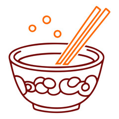 Outline noodle bowl icon