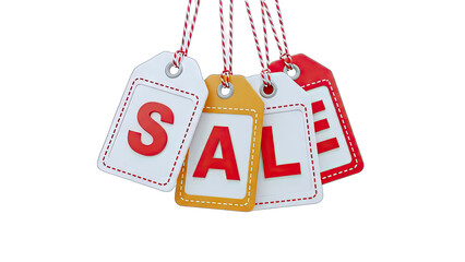 Sale Tags Hanging on Strings - Discount Concept