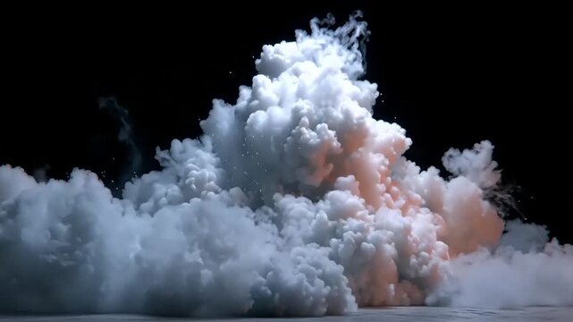 Dramatic Explosion of Smoke and Debris in Slow Motion.
