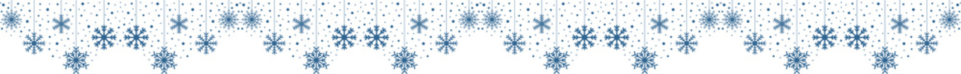 Snowflake Border Decoration Hanging blue winter border  Snowflake border frame transparent...