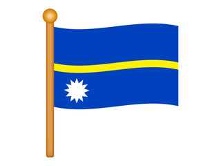 はためくナウル共和国の国旗アイコンイラスト素材2