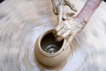 close up of pottery wheel