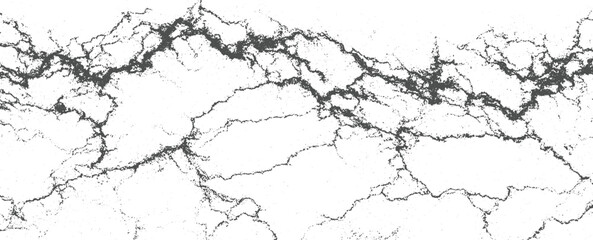 Dark grey cracked texture on white background abstract pattern black broken