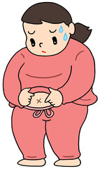 疾患・疾病のイラスト - 腹部膨満・肥満・内臓下垂