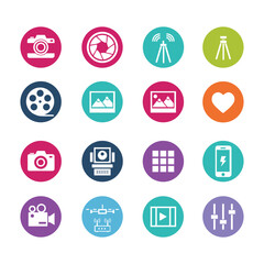 Collection of Flat Photography and Videography Icons