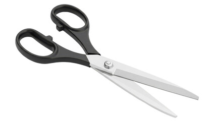 Fototapeta premium Sharp Silver Blades Open Wide Black Handles Isolated
