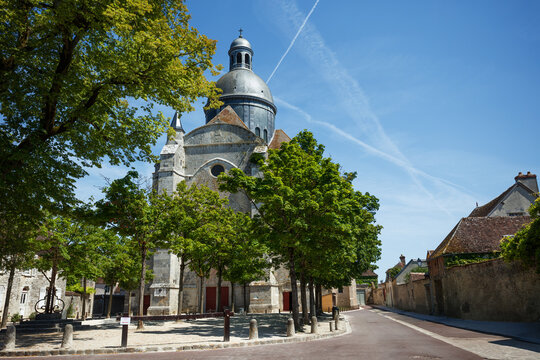 Scenic town road with medieval architecture, Provins, France