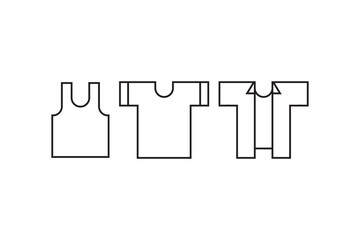 Man t shirt icons set. Hand drawn outline clothes icon collection.
