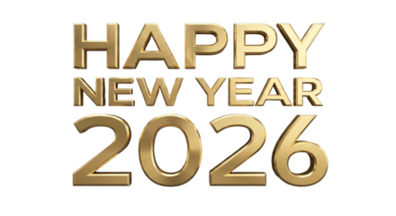 Celebrate new year 2026 isolated on transparent background