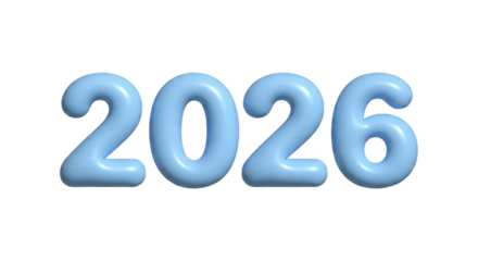 Future year 2026 isolated on transparent background