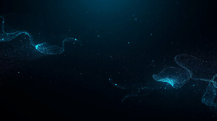 Abstract Blue Digital Particle Flow Background Design
