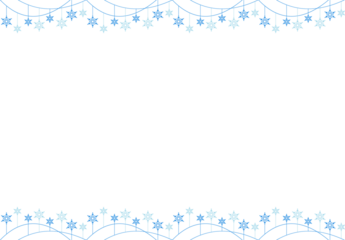 Snowflake Border Decoration Hanging  Blue snowflakes and stars hanging border frame decoration isolated on transparent background for and new year holiday design  featuring hanging snowflake 