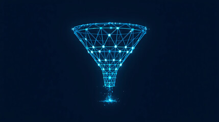 Bluepolygonalfunnelshapeondarkbackground