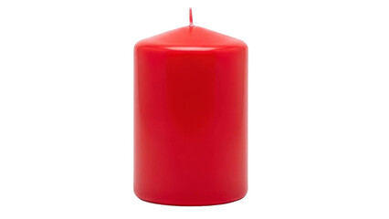 Obraz premium Red Pillar Candle Isolated Black Background