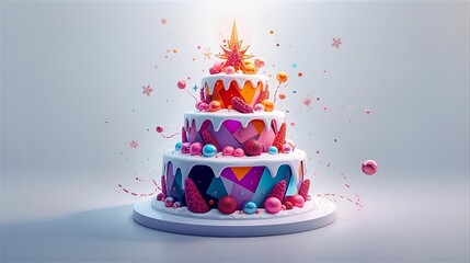 birthday cake with candles