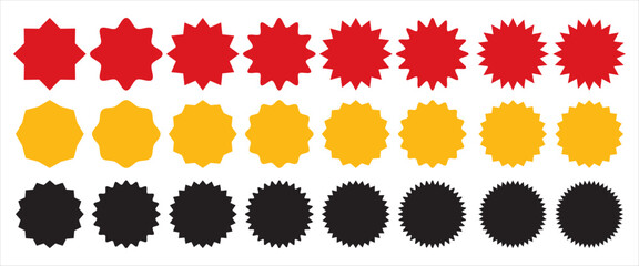 Starburst sticker vector pack, special offer icons, empty tags collection, blank deal sticker, Variations