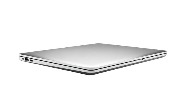 Closed Laptop on White Background