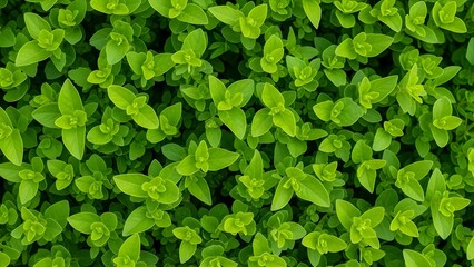 Obraz premium Green leafy plants overhead view