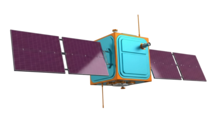 Isolated Satellite communication equipment in space, spacecraft, space technology, exploring