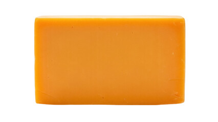 Isolated block of cheddar cheese for food and cooking preparation with tasty ingredients