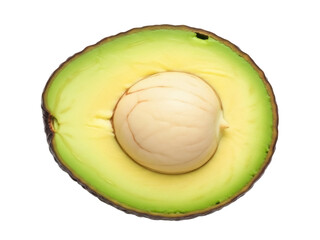 Isolated Single Halved Avocado, Fresh Fruit, Ripe with Pit, Healthy Food, Vegetarian Diet