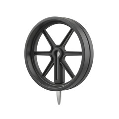 Obraz premium Dark Gray Spoked Wheel with Silver Pin image