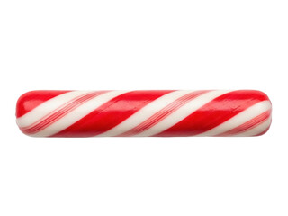 Isolated red and white striped peppermint stick candy holiday sweet treat snack cane