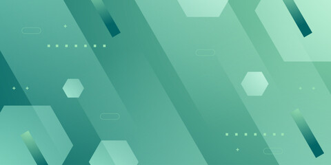 Abstract bright green hexagon shapes color pattern background. Simple banner element concept design.