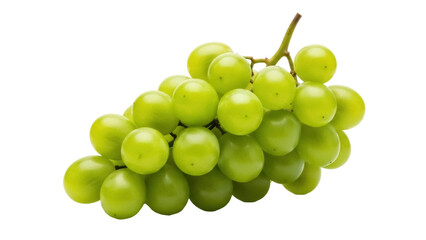 Isolated green grapes, healthy fruit snack, ripe natural food product, vitis vinifera vine