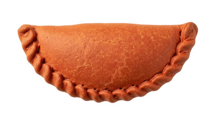 Isolated baked hand pie, perfect pastry pocket, empanada, or turnover, with delicious filling