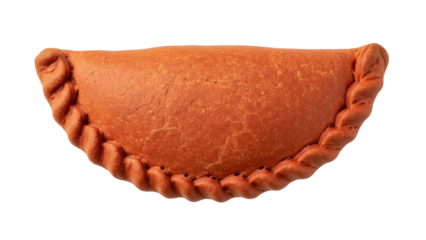 Isolated baked hand pie, perfect pastry pocket, empanada, or turnover, with delicious filling