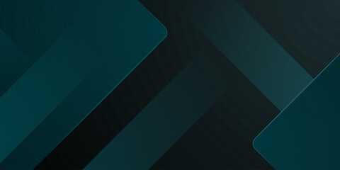 Abstract dark green background futuristic design. Simple and elegant banner overlap papercut shapes element concept.