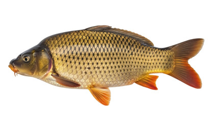 Isolated Carp Freshwater Fish, Close-Up View, Underwater Aquatic Life, River Lake Fish