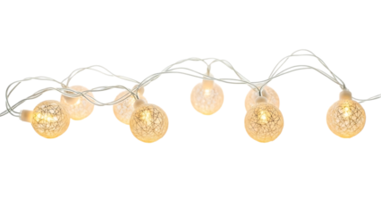 String of round decorative lights with woven texture