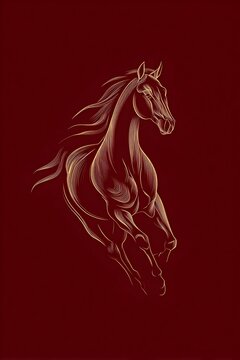 Golden Gallop Majestic Horse Line Art