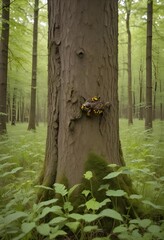 Amazing nature with trees and bugs