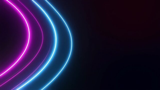 Abstract glowing lines in pink and blue animation background