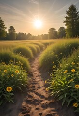 Beautiful Nature trees at sunset