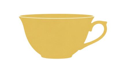 Isolated mustard yellow teacup for hot tea or coffee drinking and beverage service use